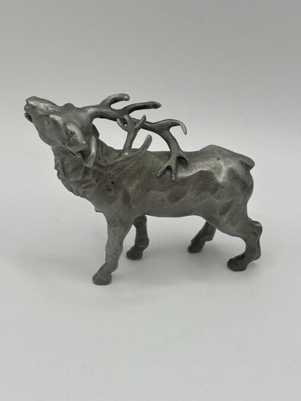 Vintage Pewter Elk Deer Buck Figurine Wildlife Cabin Lodge Decor Collectible - Picture 12 of 16
